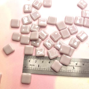 Dusty Pink Stained Glass Mosaic Tile: Handmade COE 96, 3mm