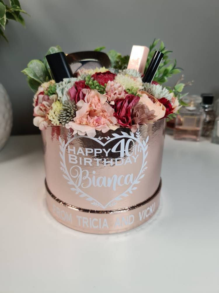 Personalised Makeup Bouquet Makeup gift set 21st Birthday Bridesmaid makeup gift Box Teenage girl gift Floral gift box Makeup Gifts Etsy