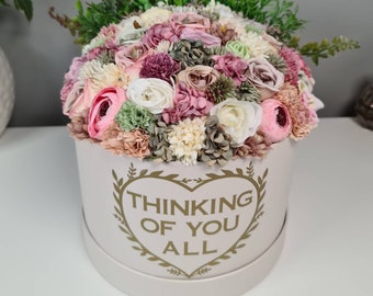 Handmade Silk Floral Bouquet Gift Box, Personalised Artificial Flowers
