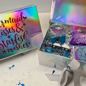 Personalised Mermaid Gift Box , Luxury Birthday Gift, Mermaid Gift set, Bath Bomb Set, Pamper Hamper, Mermaid Christmas Gift