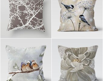 Winter Snow Birds Home Decor Sofa Cushion Throw Pillow Case Cotton Linen Winter Snow Birds Home Decor Sofa Cushion Throw Pillow Case Cotton Linen