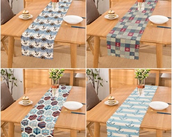 Beach Vacation Table Runner I Wish Upon A Starfish Coral by lisakling Modern Nautical Cotton Sateen Table Runner by Spoonflower