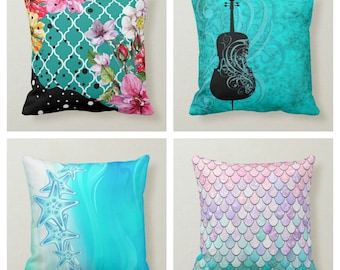 Violin pillow | Etsy White Music Note Dragon Accent Pillow