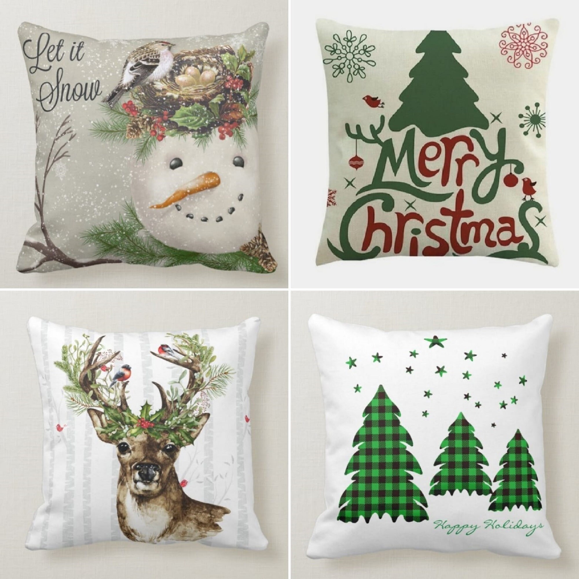 Weihnachten Kissen bezüge Xmas Baum Dekor Winter Etsy