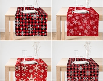 Snowflake Table Runner|Winter Trend Table Top|Snowflake Home Decor|Xmas Table Decor|Farmhouse Style Tablecloth|Christmas Kitchen Decor