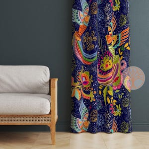 Kleurrijk gordijn|Thermisch geïsoleerd boho-paneelgordijn|Decoratief abstract woonkamergordijn|Housewarming boho-raamdecor