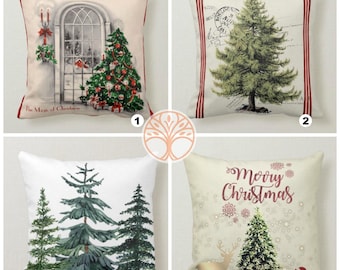 Christmas Pillow Covers|Xmas Tree Decor|Winter Decorative Pillow Case|Xmas Tree Throw Pillow|Outdoor Pillow Cover|Christmas Home Decor