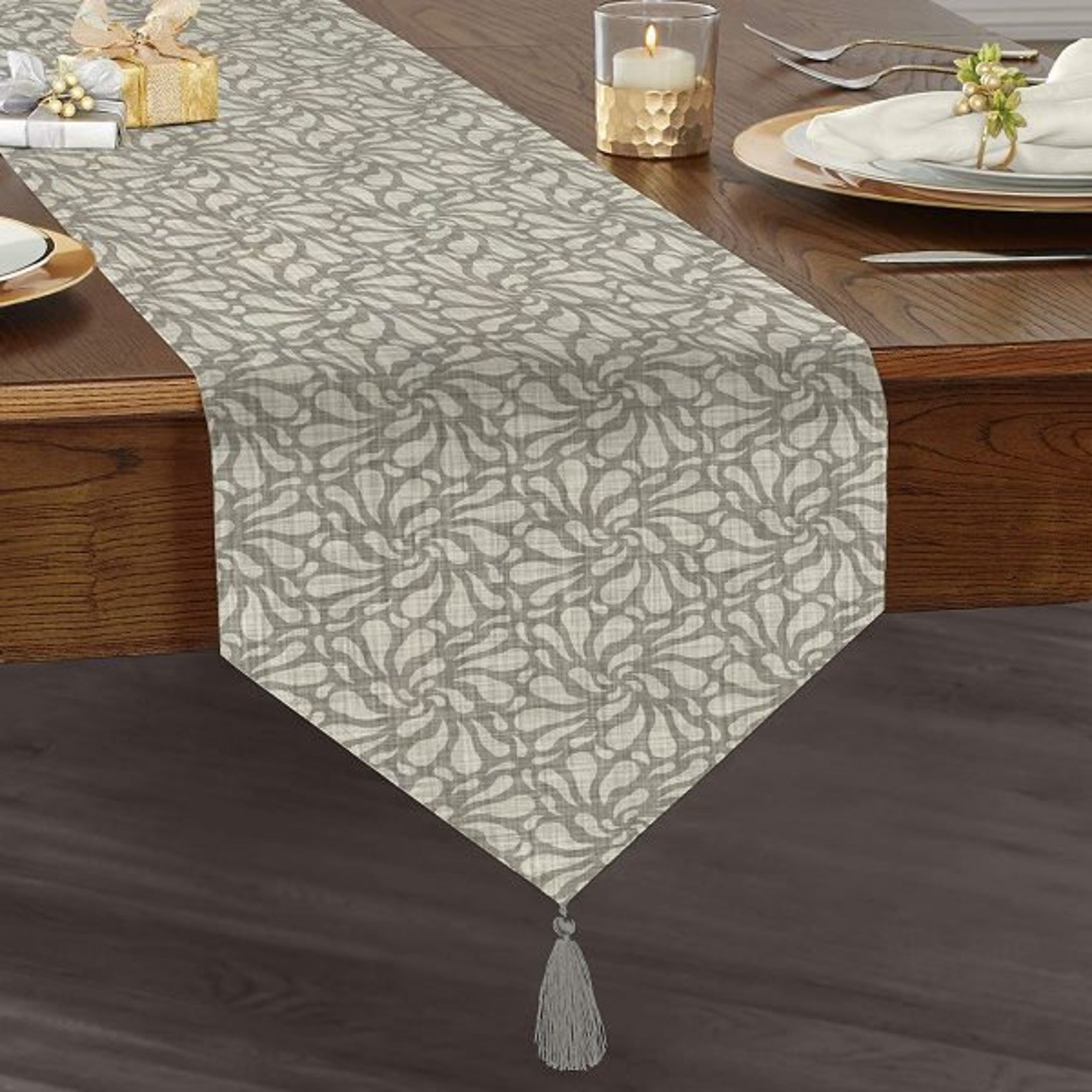 Gray Table Runner|high Quality Triangle Dining Table Runner|decorative ...
