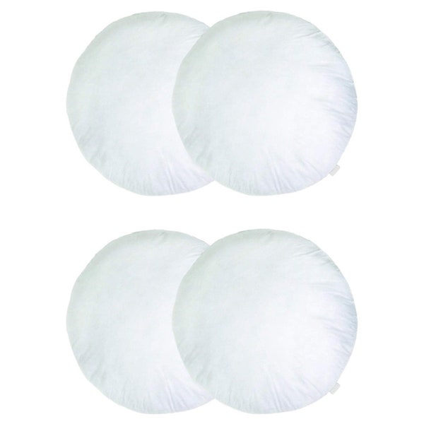 Set of 4 Round Pillow Insert|Circle Cushion Stuffer|Pillow Filler with Bead Silicone|17 Inch Diameter Round Cushion Insert|Round Pillow Form