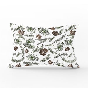 Federa per cuscino a forma di pigna/Decorazione invernale per la casa/Federe per cuscino invernale rettangolare/Regalo per inaugurazione della casa/Cuscino lombare decorativo a forma di pino/Federe per cuscino natalizio