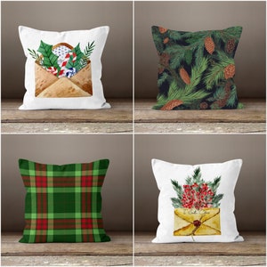 Copricuscino natalizio/copricuscino a forma di pigna di Natale/copricuscino invernale decorativo/cuscino con aghi di pino/copricuscino da esterno a quadri