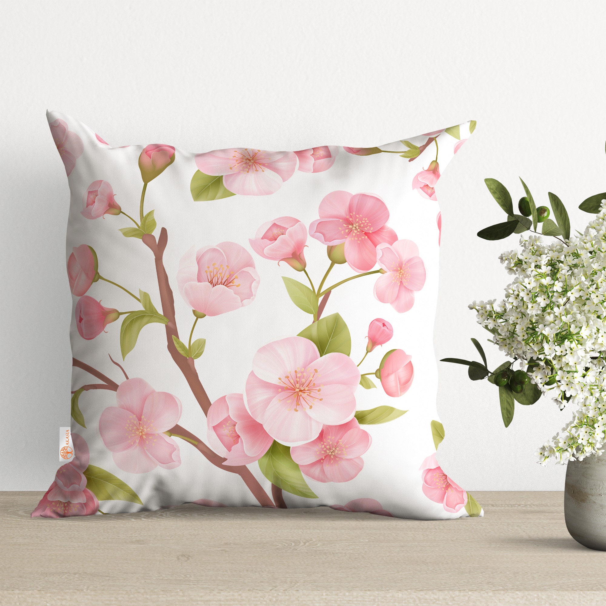 新品 bonjour diary Pillow case Big Flower Pink Floral Pillow Cover|pastel Color Cushion Case|summer
