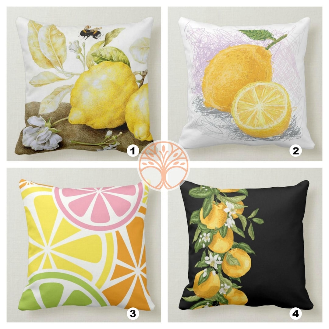 Lemons Pillow Cover|yellow Lemon Cushion Case|decorative Cushion
