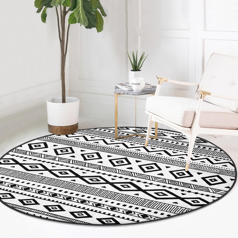 Nordic Scandinavian Round Rugnonslip Carpetsouthwestern Circle