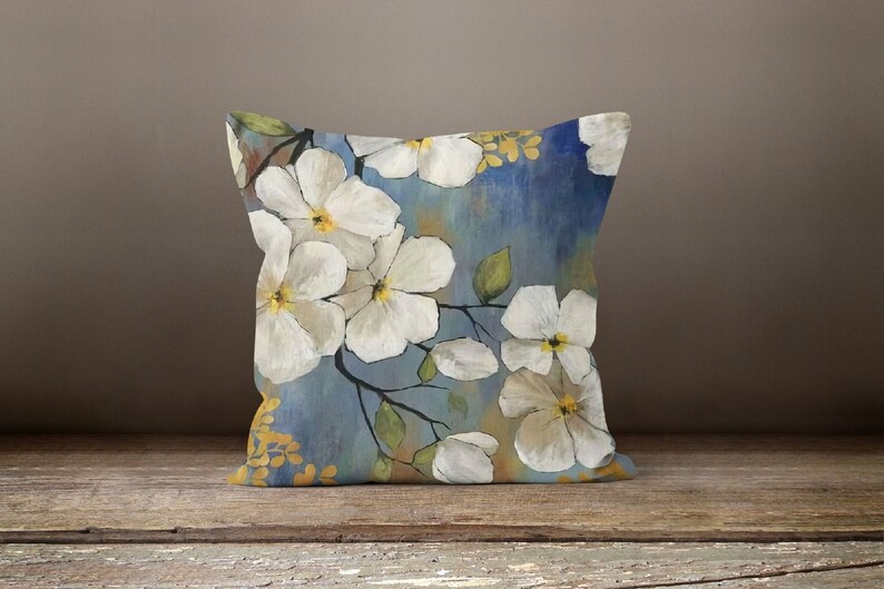 Gray Floral Pillow Covergray Cushion Casedecorative Throw Etsy