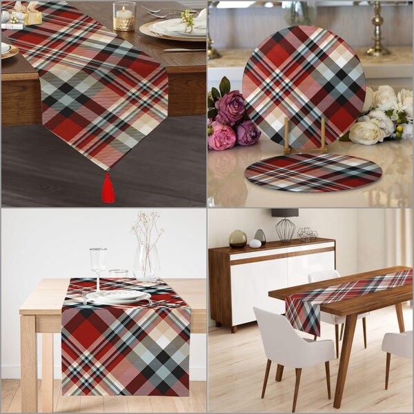 Red Plaid Placemat Etsy