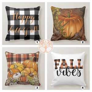 Fall Trend Pillow Cover|Autumn Cushion Case|Orange Pumpkin Throw Pillow|Fall Wibes Home Decor|Housewarming Farmhouse Happy Fall Pillow Case