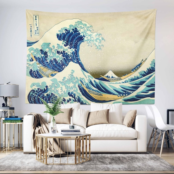 La Grande Onda di Kanagawa Arazzo da parete/Katsushika Hokusai Dipinto da  appendere alla parete/Capolavoro di Hokusai Tessuto da parete/Grande Onda  Decor -  Italia