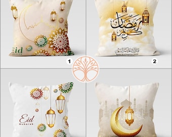 Eid Mubarak Pillow Cover|Islamic Cushion Case|Ramadan Kareem Decor|Ramadan Mubarak Pillow|Gift for Muslim Community|Religious Cushion Cover