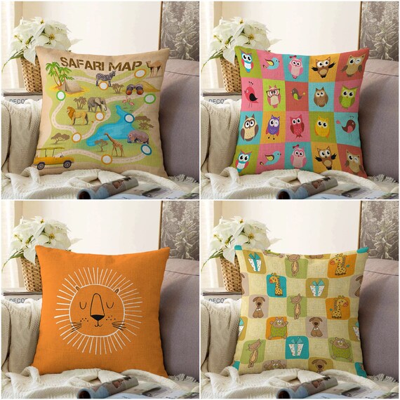 Kids Pillow Coveranimal Print Cushion Casesafari Pillowcaseboho