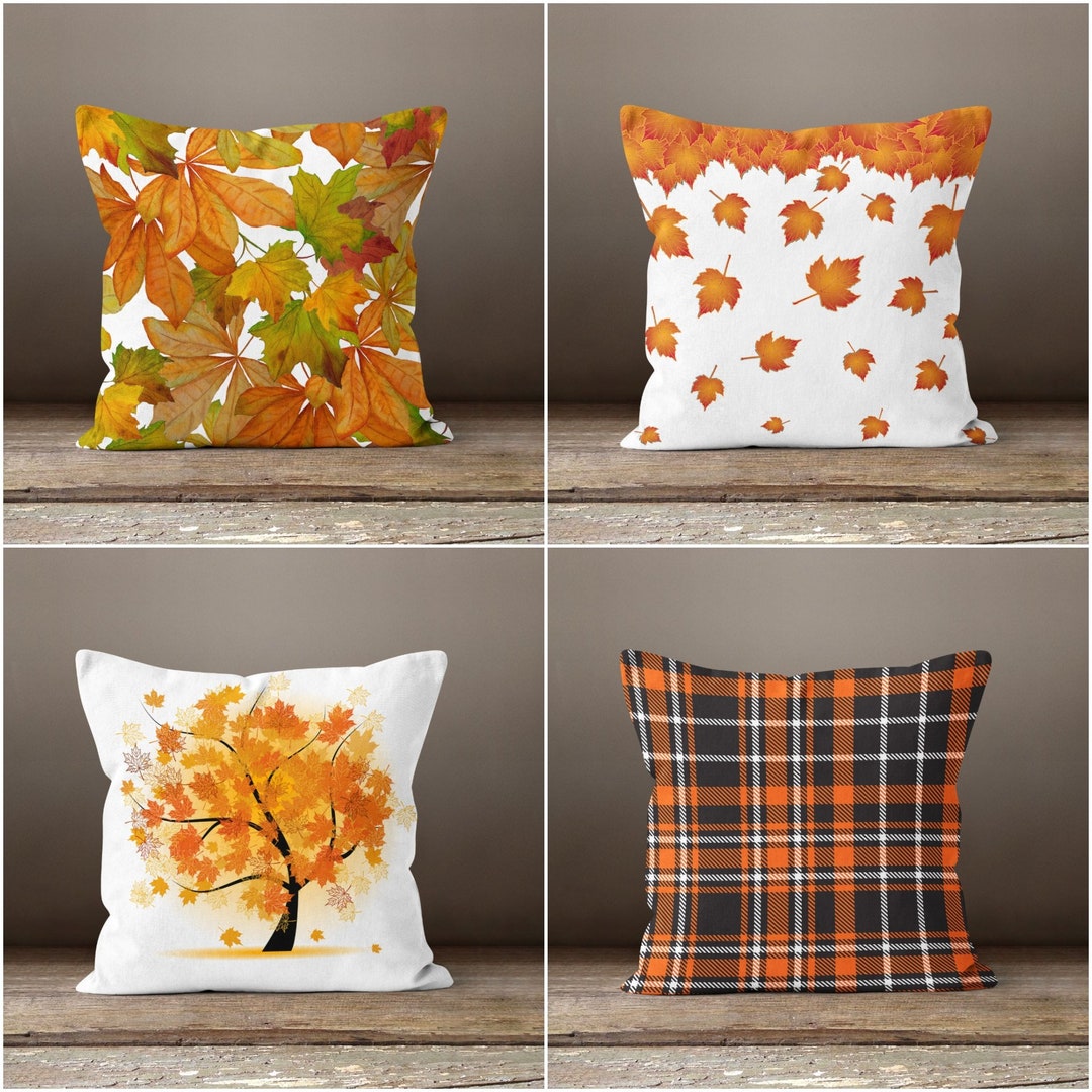 Fall Trend Pillow Coverautumn Tree Cushion Caseorange Leaves Throw