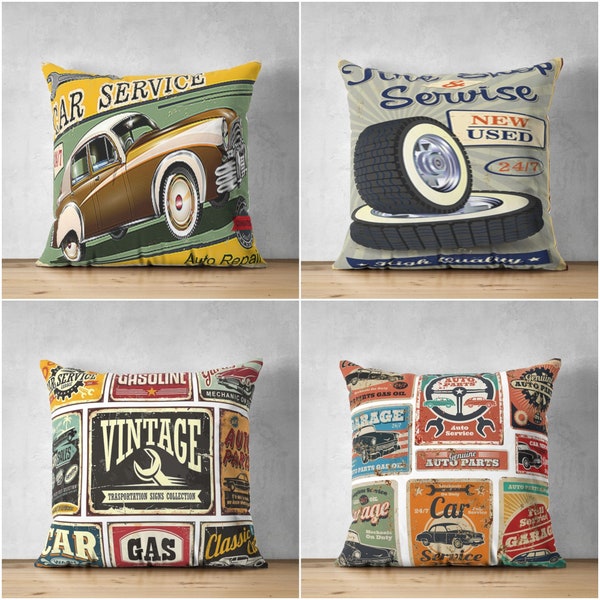 Vintage Car Pillow Etsy