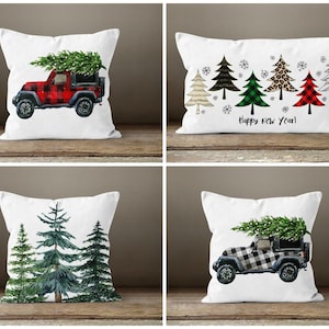 Copricuscini invernali/Decorazioni albero di Natale/Fodera cuscino decorativo invernale/Cuscino da lancio felice anno nuovo/Fodera cuscino camion/Decorazioni invernali per la casa
