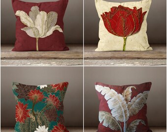 FLOWER BASKET CRANBERRY ~ OFF WHITE 16" QUILTED ACCENT THROW PILLOW NO TEA DYE FLOWER BASKET CRANBERRY ~ OFF WHITE 16" QUILTED ACCENT THROW PILLOW NO TEA DYE