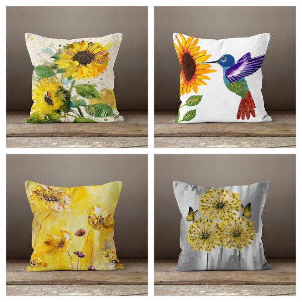 Sunflower Pillow Cover Etsy