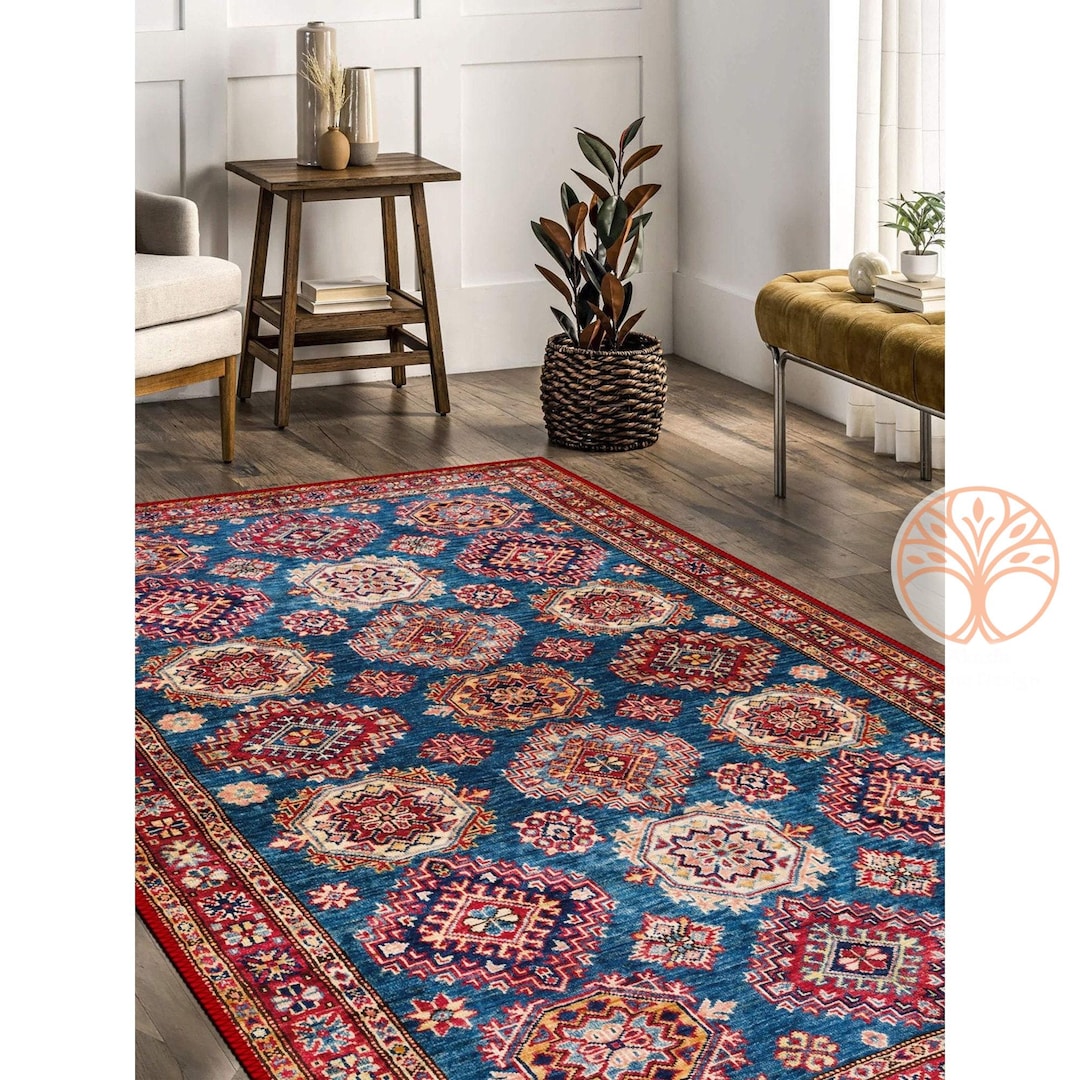 Turkish Area Rug|vintage Looking Machine-washable Non-slip Rug|ethnic ...