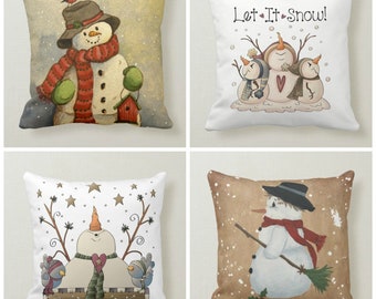 snowman pillow cases