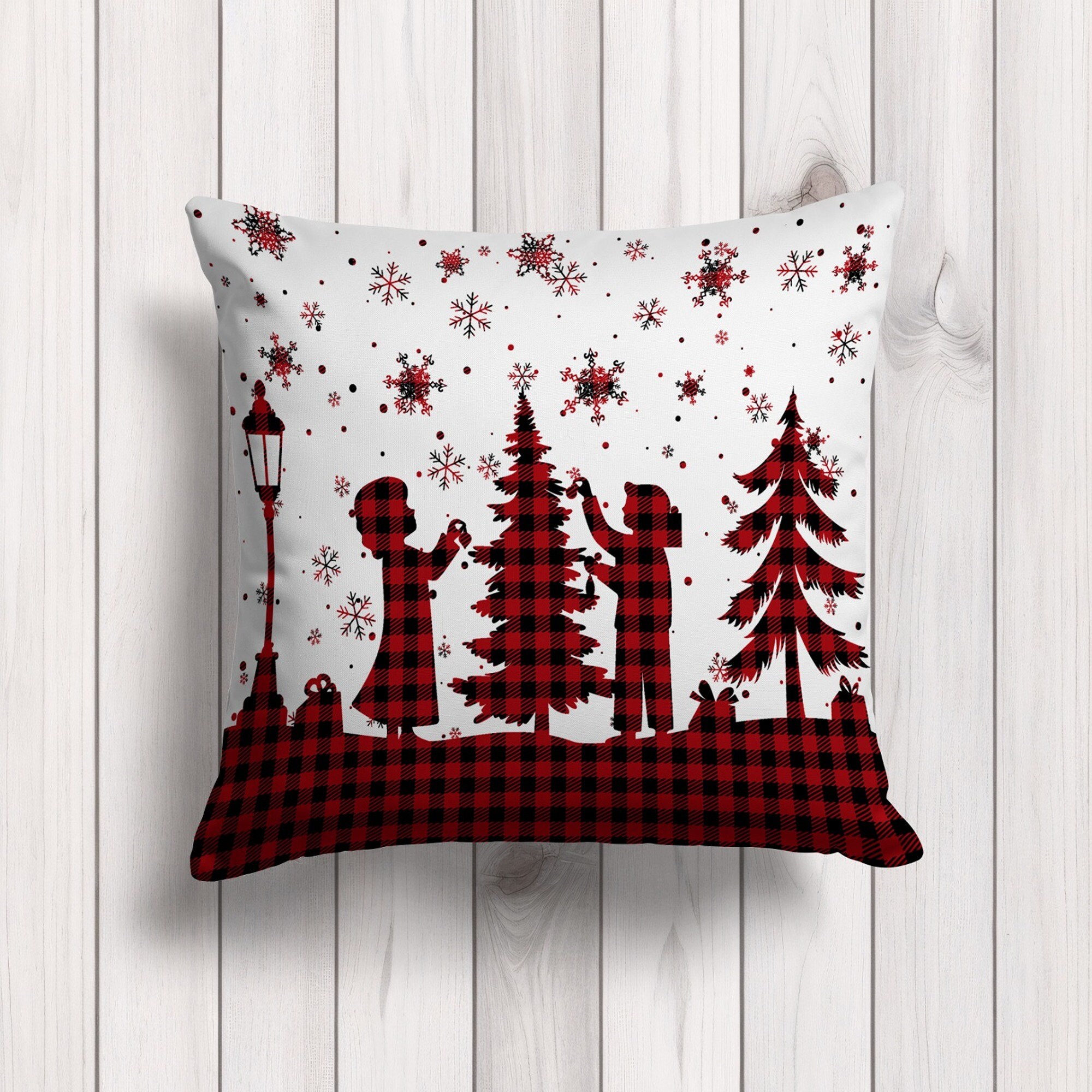 Produktbild von Weihnachten Kissen 50x90 Cm Rechteck Kissenbezug Tartan