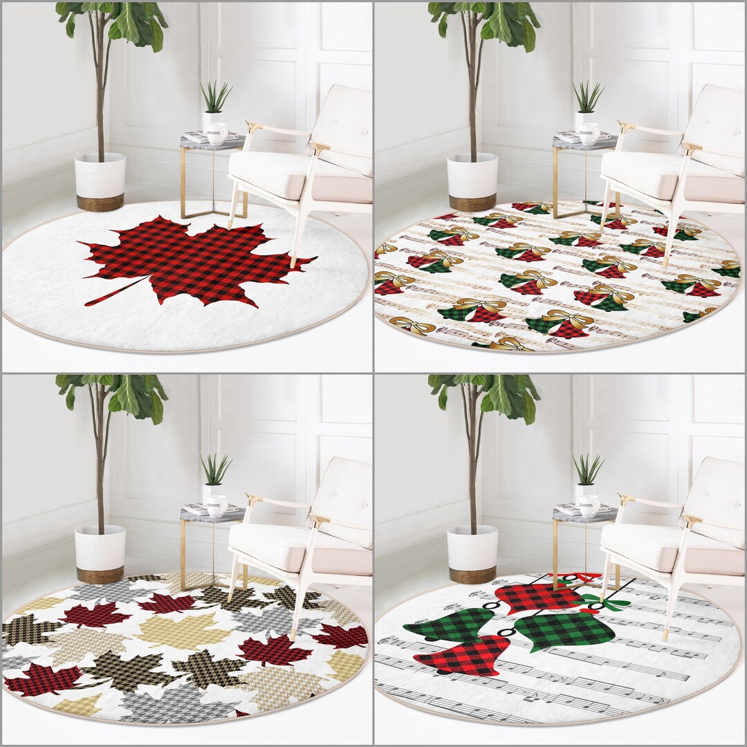 Winter Round Carpetchristmas Bell Rugmulti-purpose - Etsy
