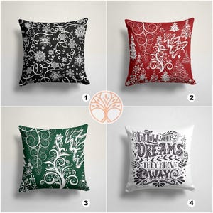 Christmas Pillow Covers|Xmas Tree Decor|Decorative Winter Pillow Case|Xmas Tree Drawing Throw Pillow|Outdoor Pillow Top|Christmas Home Decor