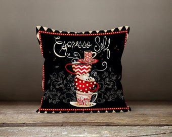 Coffee Pillow Cover|Coffee Time Cushion Case|Decorative Coffee Lumbar Pillow Case|Coffee Home Decor|Housewarming Gift|Boho Throw Pillow Case