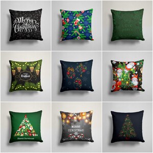 Federa per cuscino natalizio/Decorazione di buon Natale/Federe per cuscino con albero di Natale/Cuscino con stampa di pigne e Babbo Natale/Federe per cuscino con ornamenti per albero di Natale