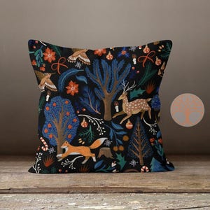 Funda de almohada navideña/Adornos navideños para decoración del hogar/Funda de almohada de tendencia invernal/Decoración del hogar con ciervos/Almohadón decorativo para inauguración de casa/Almohada decorativa de invierno