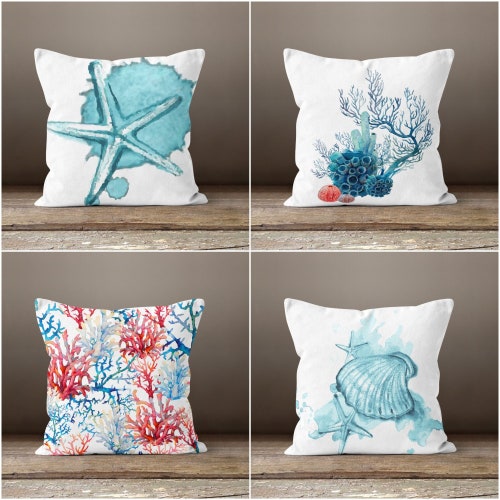 Beach House Pillow Cover Navy Marine Pillowcase Decorative Etsy