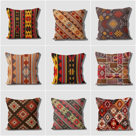 Federa per cuscino in stile patchwork, fodera per cuscino con design etnico, fodera per cuscino in stile patchwork, arredamento autentico, cuscino di qualsiasi dimensione, solo fodera - Italia