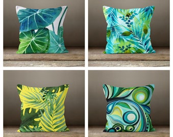 AOYEGO Tropical Flowers with Pineapple Throw Pillow Cover Summer Palm Leaf Jungle Plant Foliage Pillow Case 18x18 Inch Square Cushion Cotton Linen Decorative for Couch Bed Home AOYEGO Tropical Flowers with Pineapple Throw Pillow Cover Summer Palm Leaf Jungle Plant Foliage Pillow Case 18x18 Inch Square Cushion Cotton Linen Decorative for Couch Bed Home