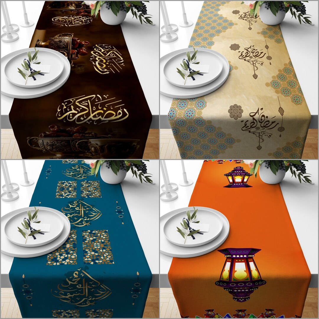 Islamic Table Runner|ramadan Kareem Tablecloth|eid Mubarak Table Decor ...