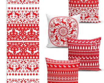Merry Christmas Ombre PinkRed Pillow Cover Merry Christmas Ombre PinkRed Pillow Cover