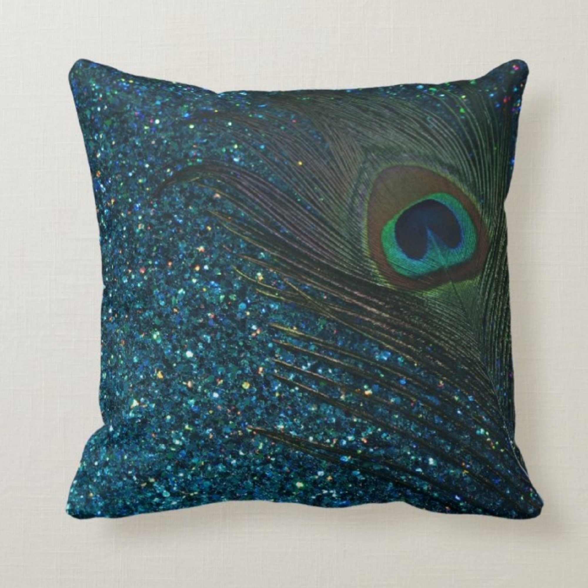 Decorative Peacock Pillow Casecushion Coveranimal Print Home Etsy