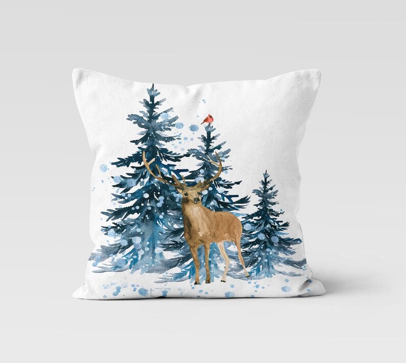 Winter Pillow Coverswinter Trend Pillow Casecute Deer Etsy