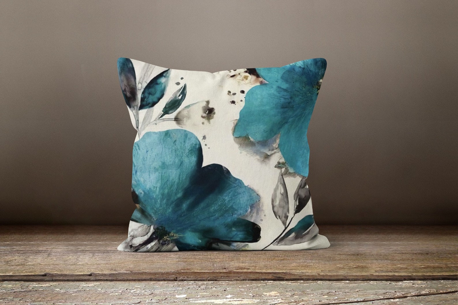 Turquoise Floral Pillow Coversummer Trend Pillow Etsy
