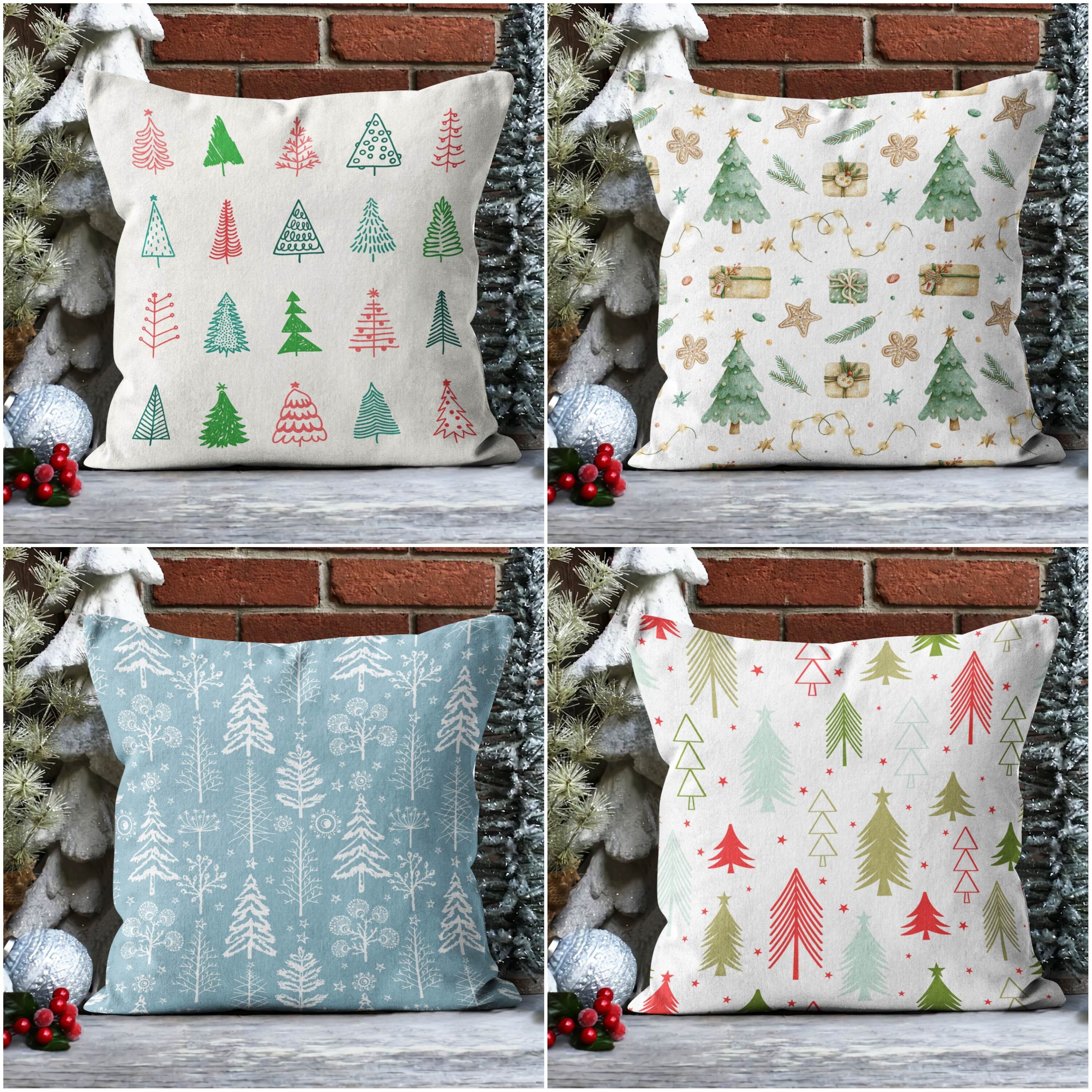 Beach Throw Pillows for Couch Small Couch Pillows Floral Pillows Christmas  Cover 18x18 Inch Christmas Ornament Christmas Pillow Winter Holiday Throw