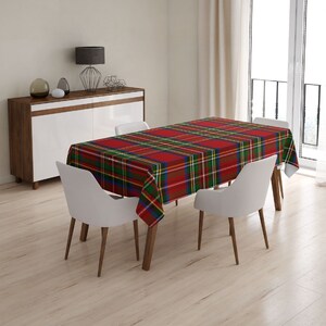 Toalhas de mesa de Natal | Toalha de mesa retangular xadrez vermelha | Toalha de mesa vermelha de Natal para inauguração de casa | Decoração de mesa de cozinha | Toalha de mesa com enfeites de Natal
