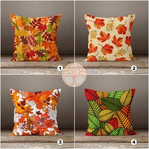 Fall Trend Pillow Cover|Autumn Cushion Case|Dry Leaves Throw Pillow|Decorative Cushion Case|Housewarming Farmhouse Style Outdoor Pillow Top