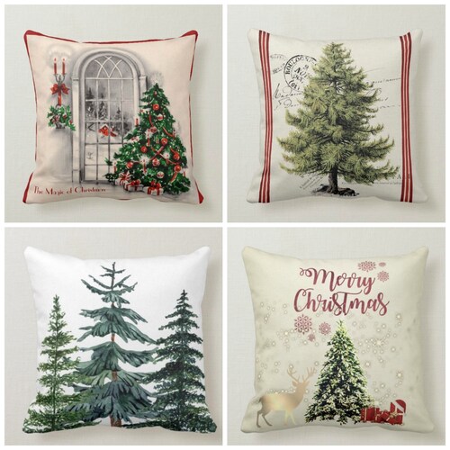 Red Outdoor Throw Pillow Cover Christmas Pillow Xmas Gift Etsy