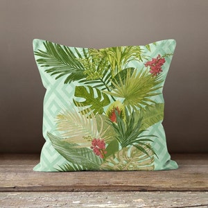 Plants Pillow Covergreen Leaves Cushion Casestriped Leaves ...